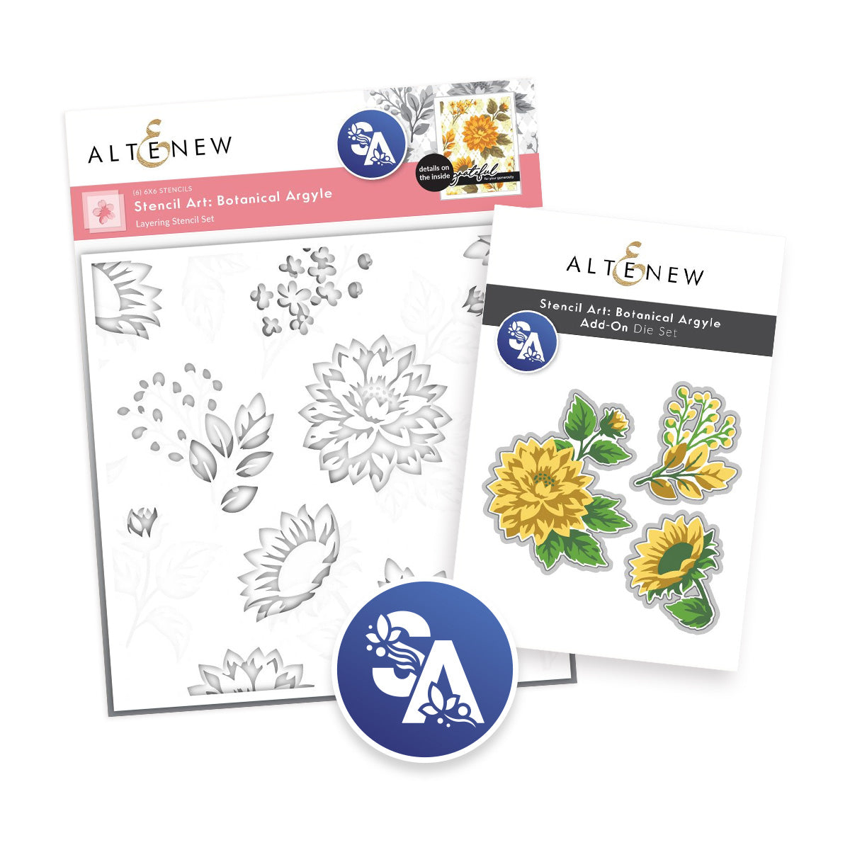 ***Pre-Order*** Altenew - Stencil Art: Botanical Argyle & Add-on Die Bundle