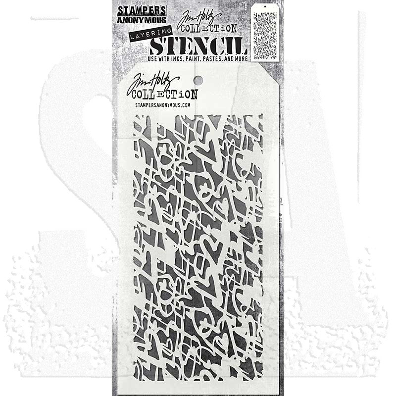 Tim Holtz - Stamper Anonymous - Layering Stencil - Heartstruck - THS073