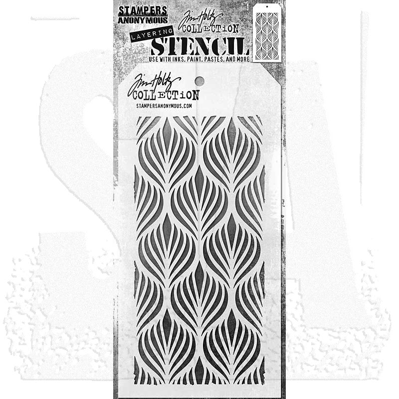Tim Holtz - Stamper Anonymous - Layering Stencil - Deco Feather - THS183