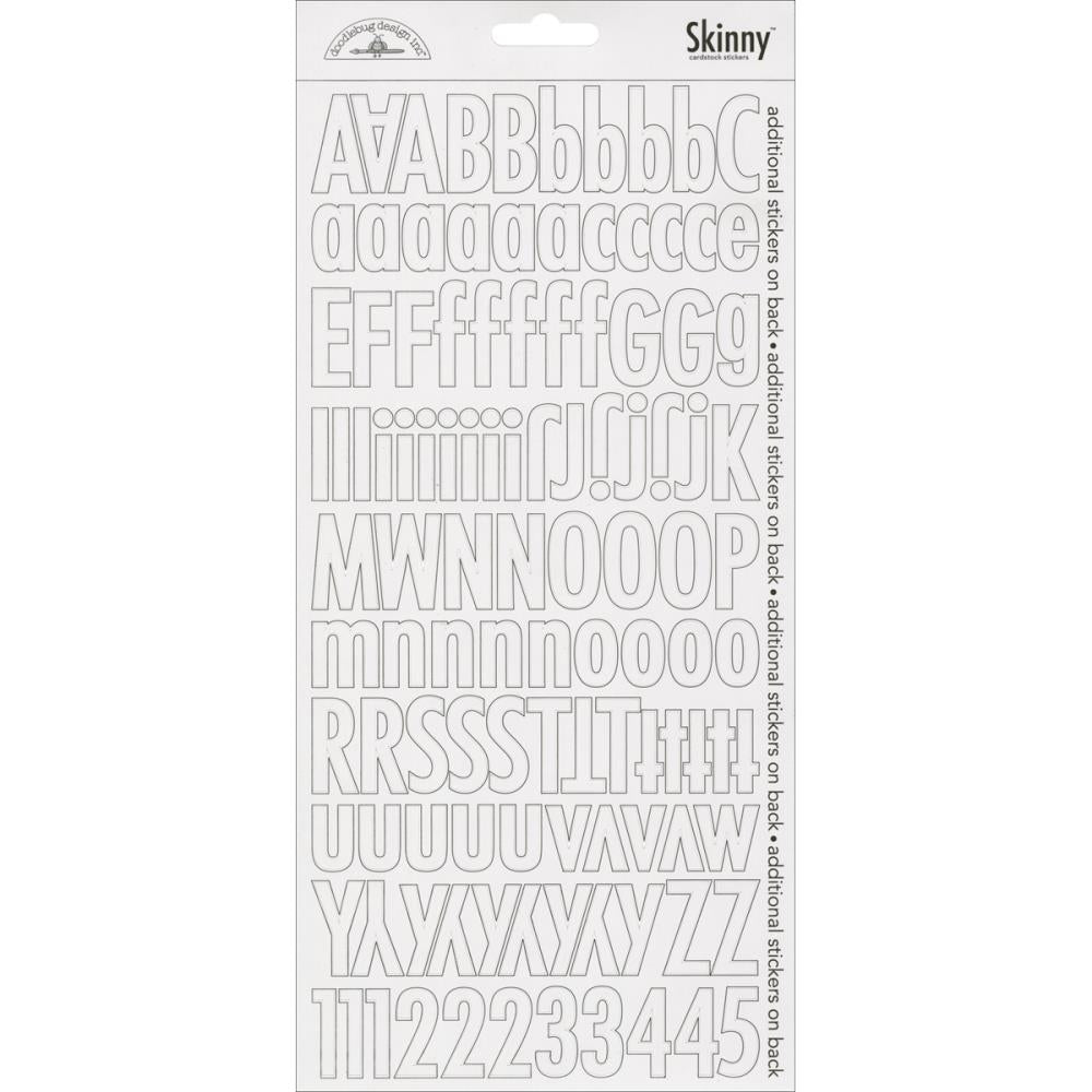 Doodlebug - Skinny Cardstock Alpha Stickers 6"X13" 2/Pkg - Lily White