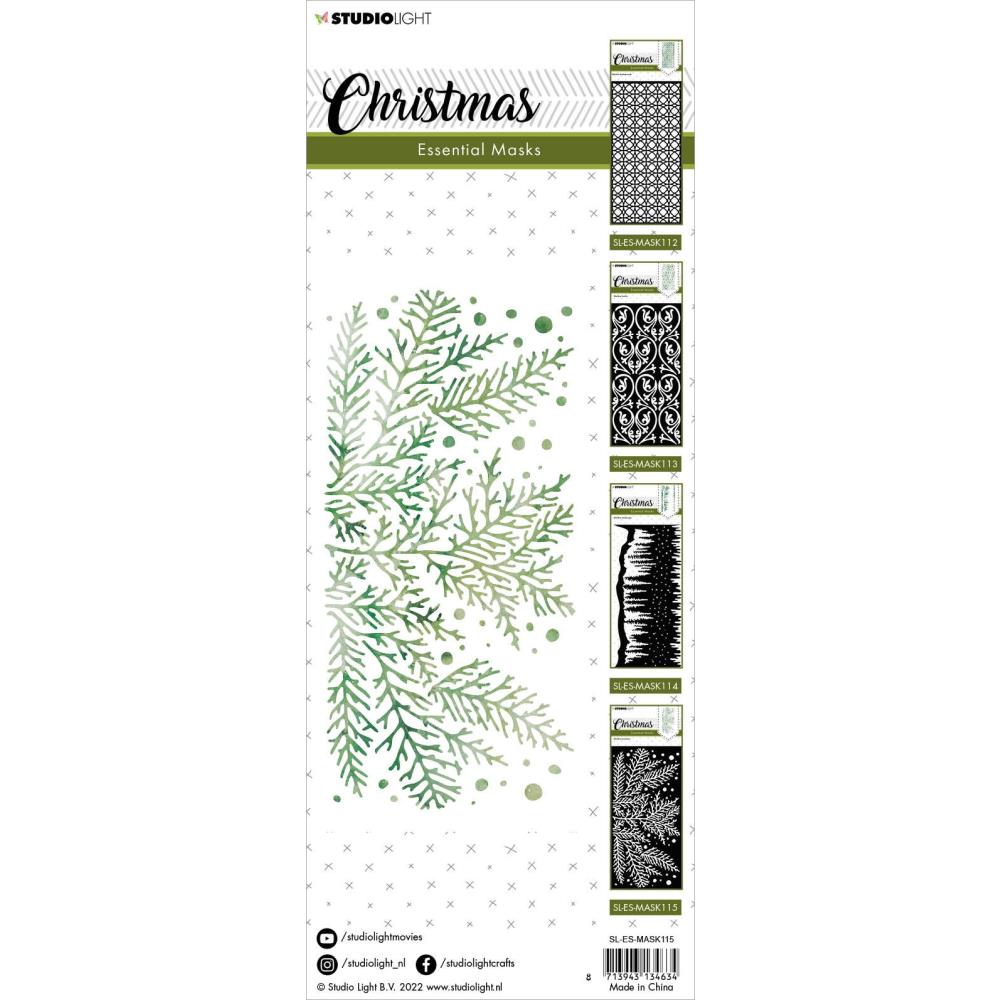 Studio Light - Essentials Slimline Stencil - Nr. 115, Christmas Branches