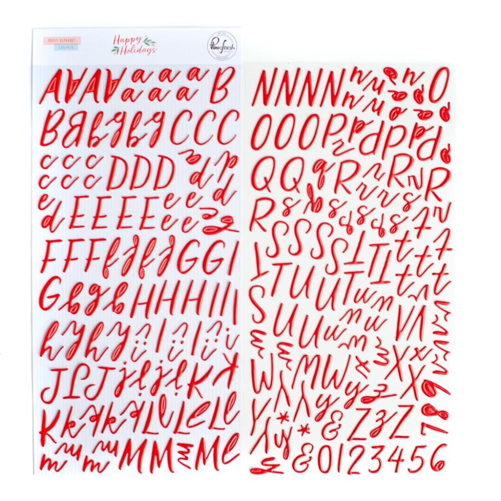 Pinkfresh Studio - Happy Holidays - Puffy Alpha Stickers