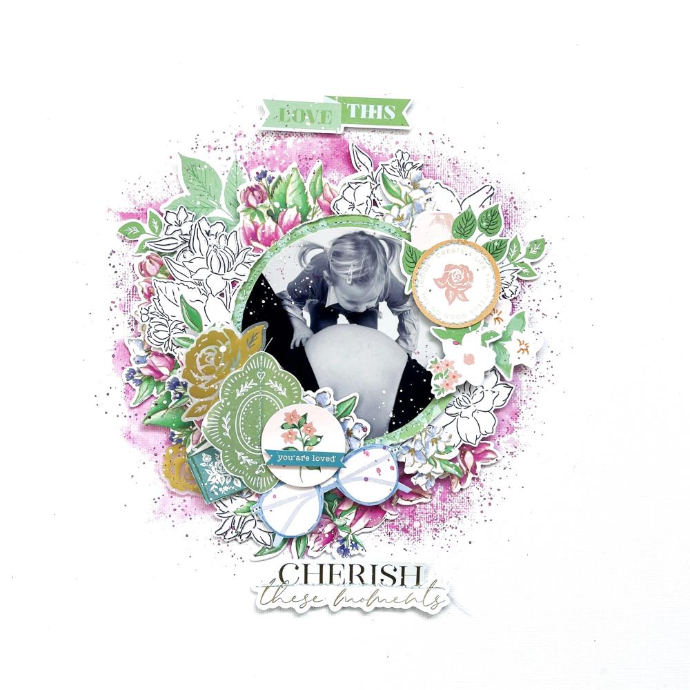 Pinkfresh Studio - Clear Stamp Set 4"X12" - Artistic Dahlia