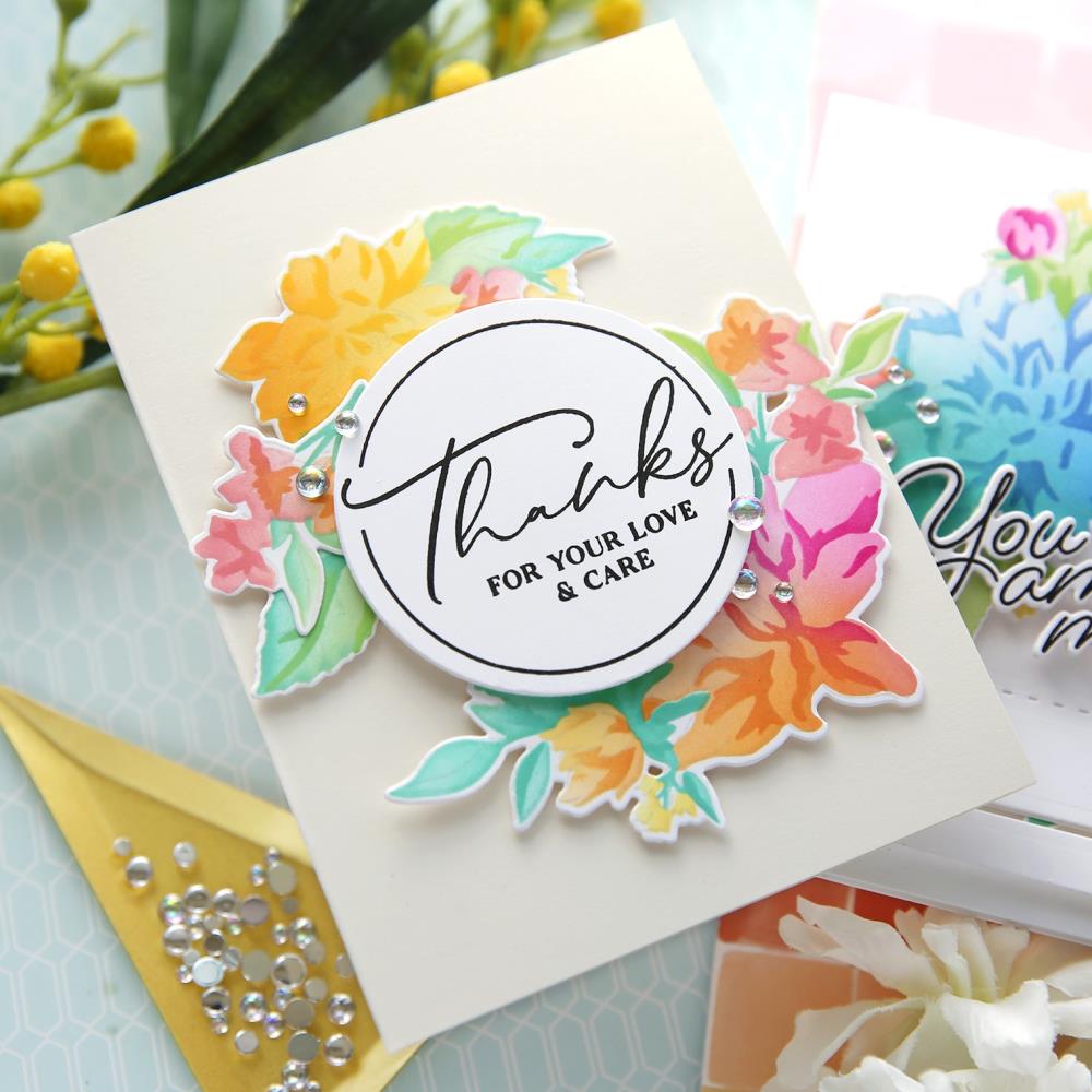 Pinkfresh Studio - Stencils 4"X9" - Artistic Dahlia Layering