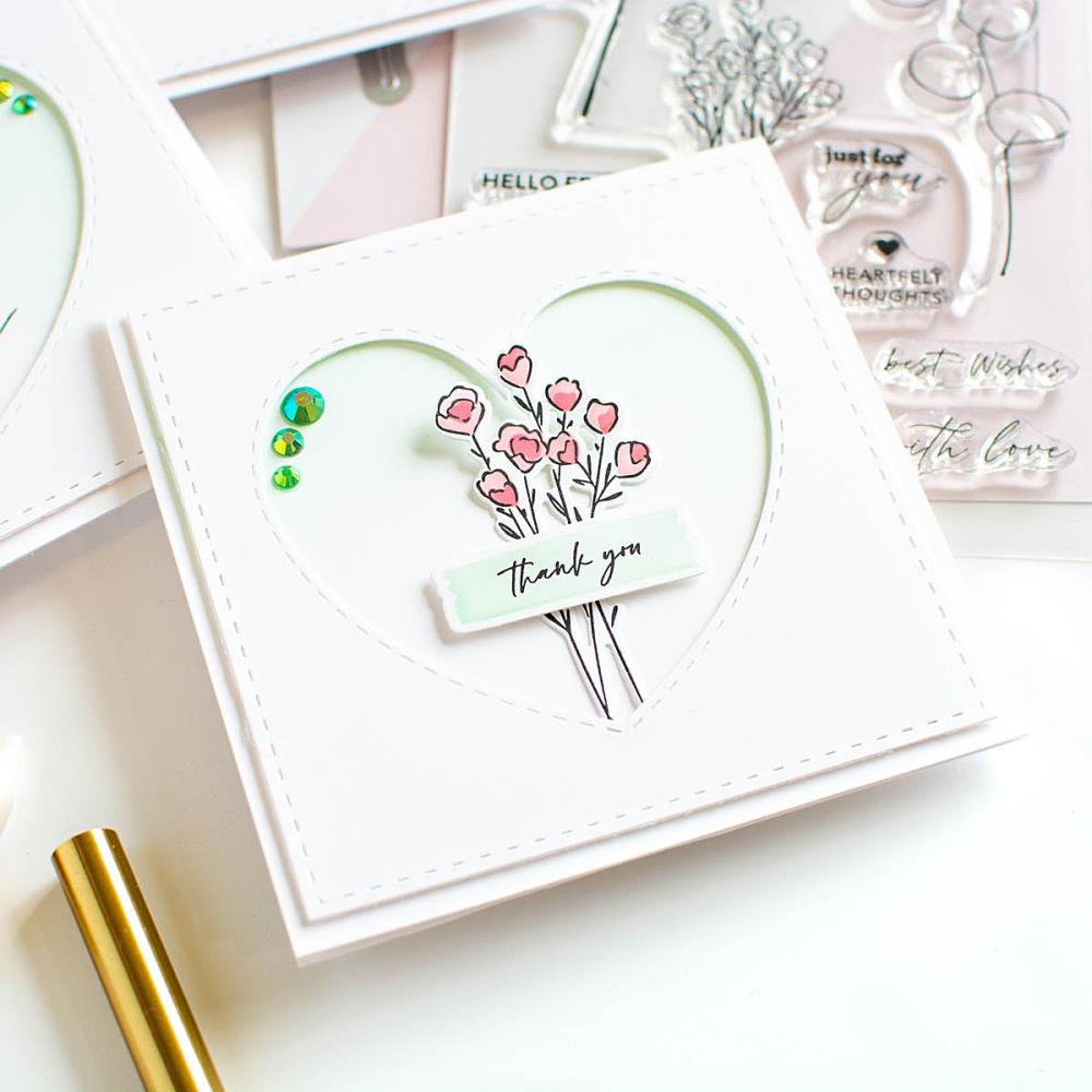 Pinkfresh Studio - Stencils 4.25"X5.25" - With Love Layering