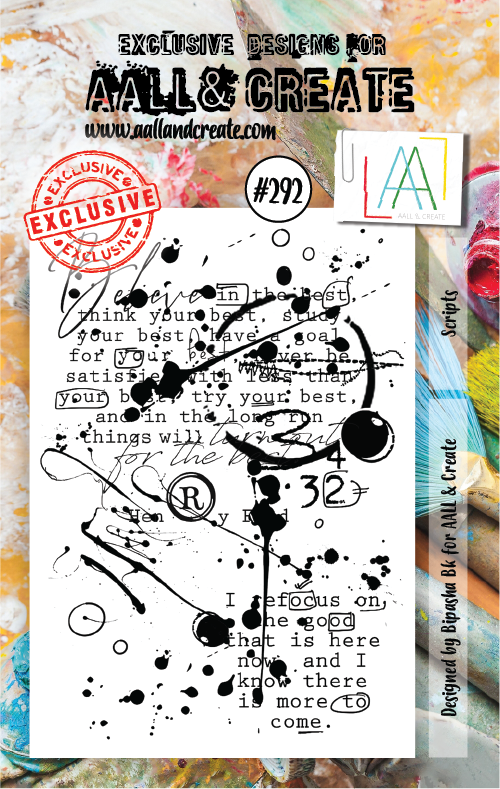 AALL & CREATE - A7 CLEAR STAMP SET - SCRIPTS #292