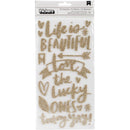 Amy Tangerine - Hustle & Heart - Thickers Stickers - Phrase - Gold Glitter & White