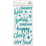 Shimelle - Glitter Girl - Thickers Stickers - Sparkle - Phrases - Foam - Teal Glitter