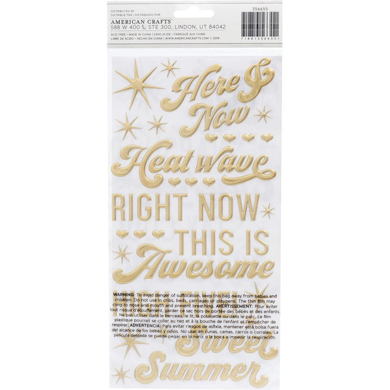 Dear Lizzy - Here & Now - Thickers Stickers - Heat Wave Phrase & Icons - Puffy