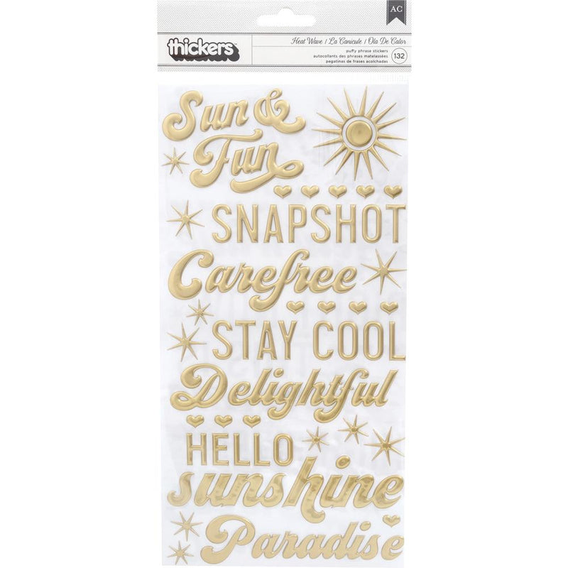 Dear Lizzy - Here & Now - Thickers Stickers - Heat Wave Phrase & Icons - Puffy