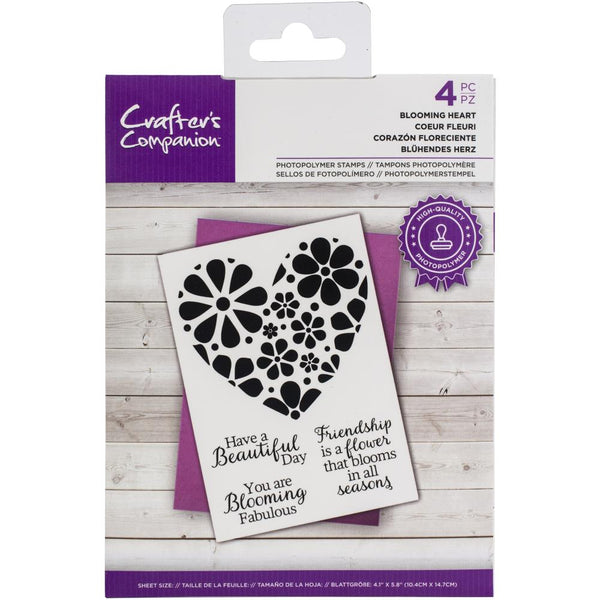 Crafter's Companion - Abstract Clear Stamps - Blooming Heart