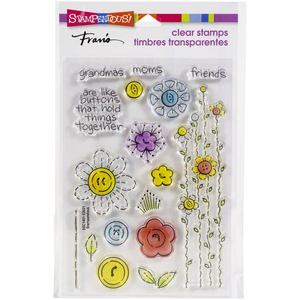 Stampendous - Perfectly Clear Stamps - Button Blossoms