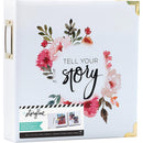 Heidi Swapp - Storyline 3 D-Ring Album 8.5"X11" - White Floral