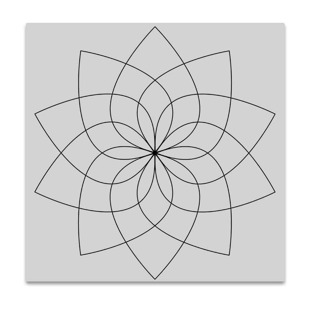 Hero Arts - Cling Stamp 6"X6" - Floral Color Wheel Bold Prints