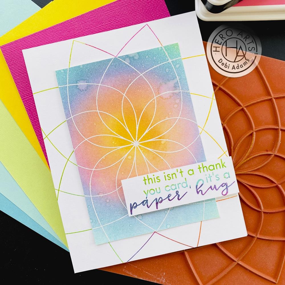 Hero Arts - Cling Stamp 6"X6" - Floral Color Wheel Bold Prints