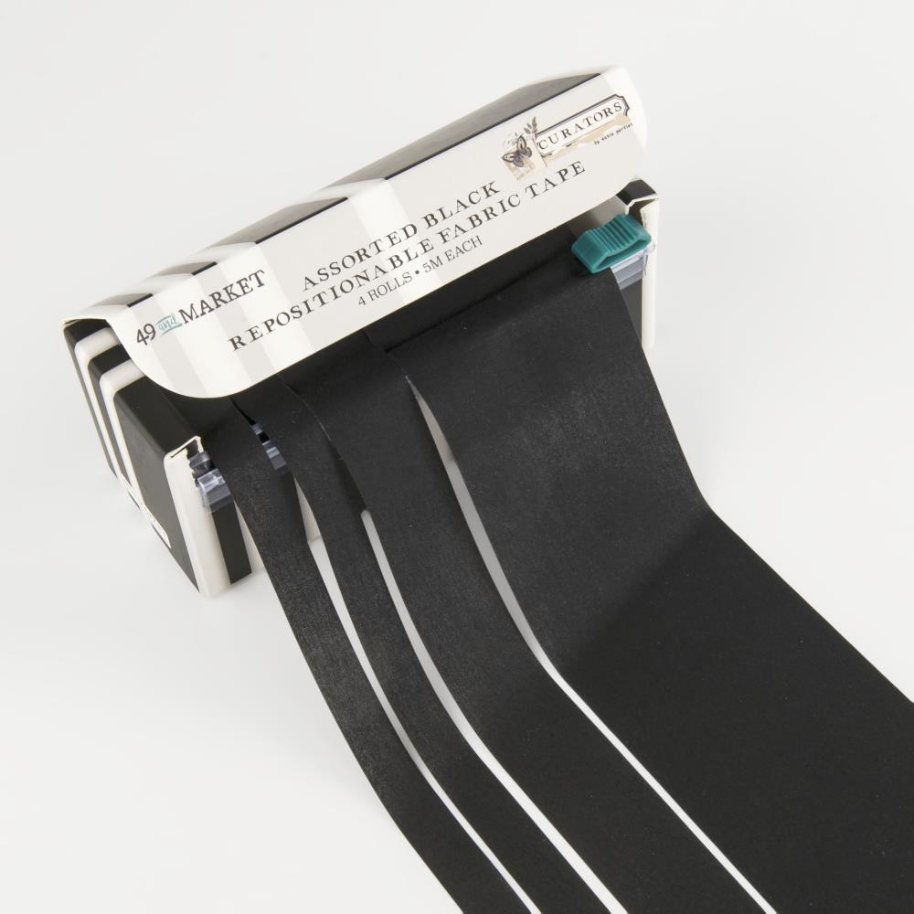 49 And Market - Curators - 4" Fabric Tape Roll - All Black Assortment