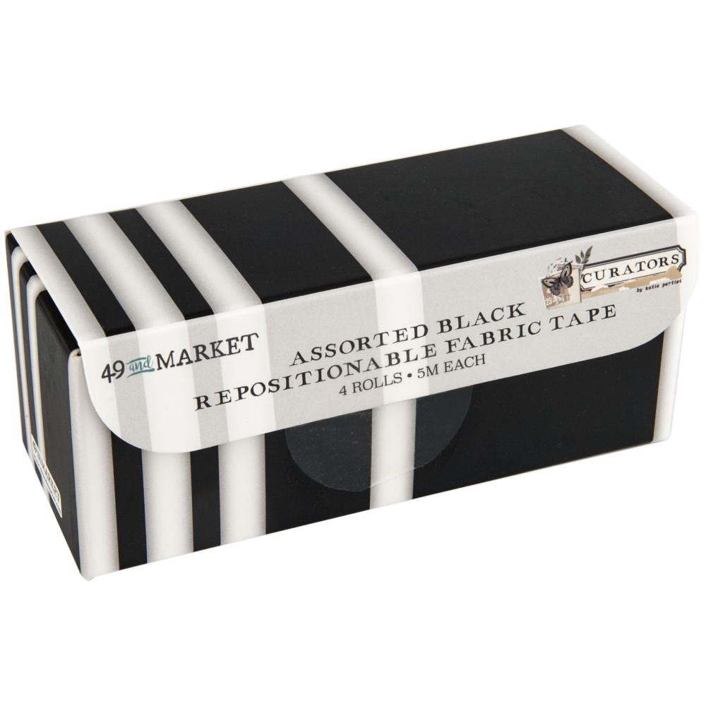 49 And Market - Curators - 4" Fabric Tape Roll - All Black Assortment