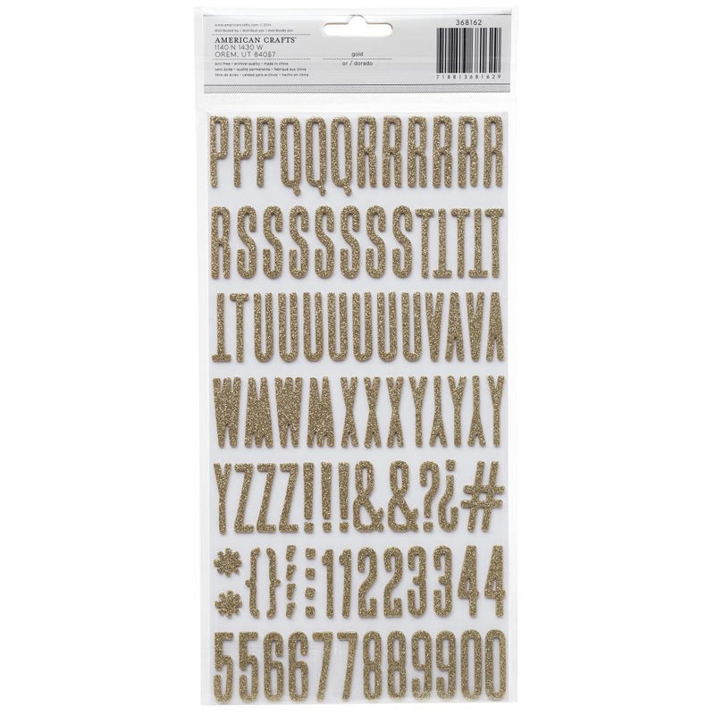 Shimelle - Thickers Alpha Stickers - Fitzgeral - Gold Glitter