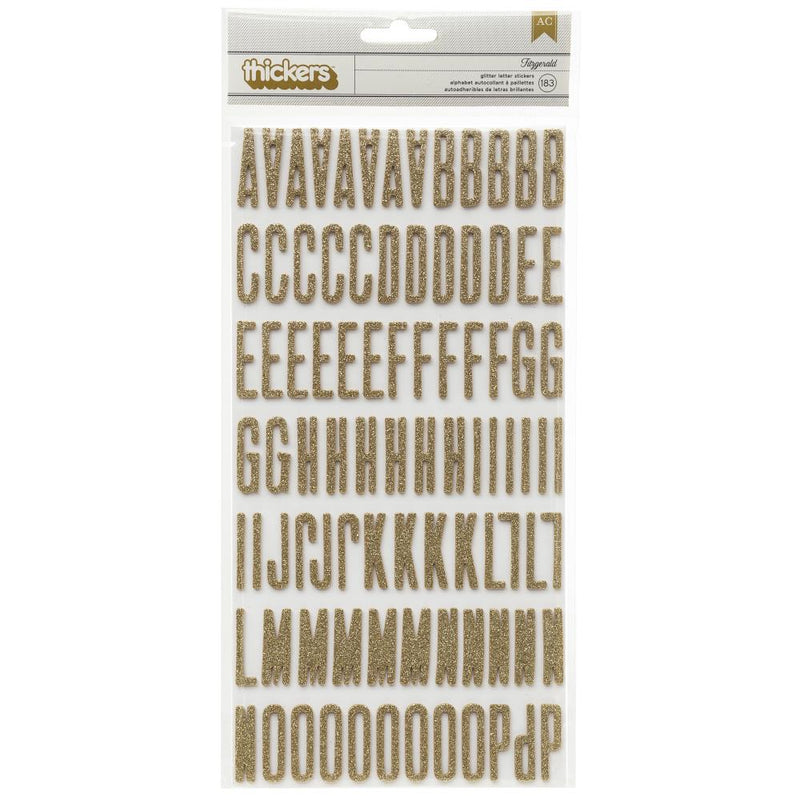 Shimelle - Thickers Alpha Stickers - Fitzgeral - Gold Glitter