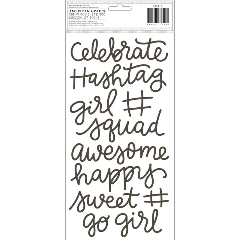 American Crafts - Girl Squad - Thickers Stickers - Phrases - Foam