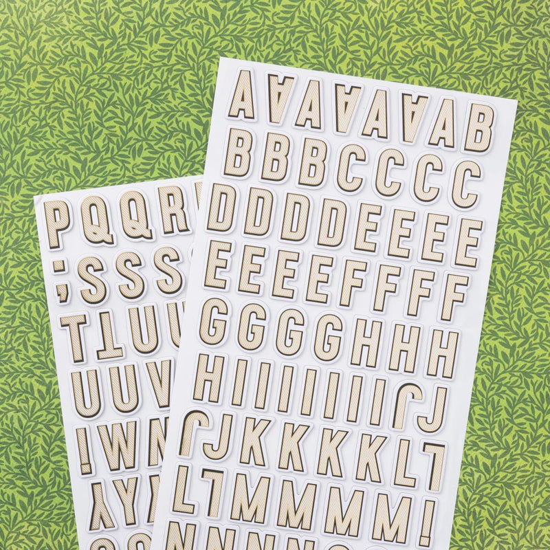 Vicki Boutin - Evergreen & Holly - Thickers Stickers - Alpha With Gold Foil