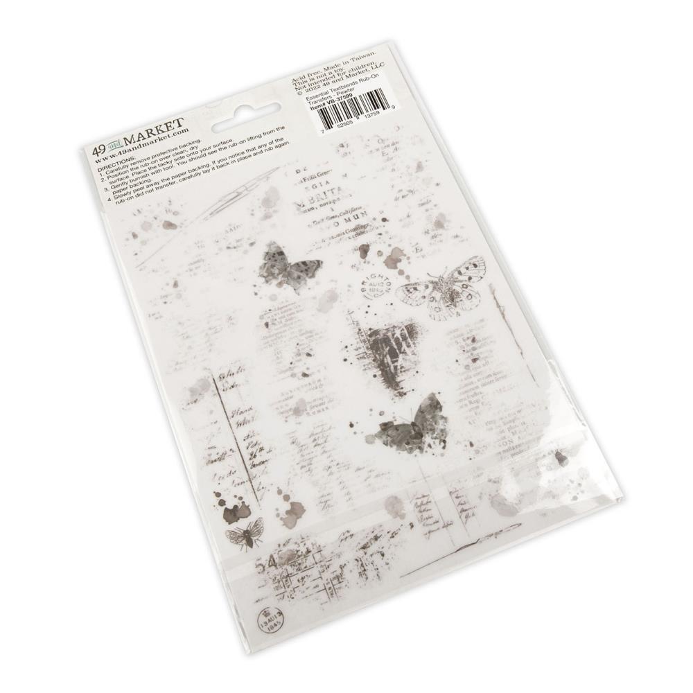 49 And Market - Essential Textblends Rub-Ons - Pewter
