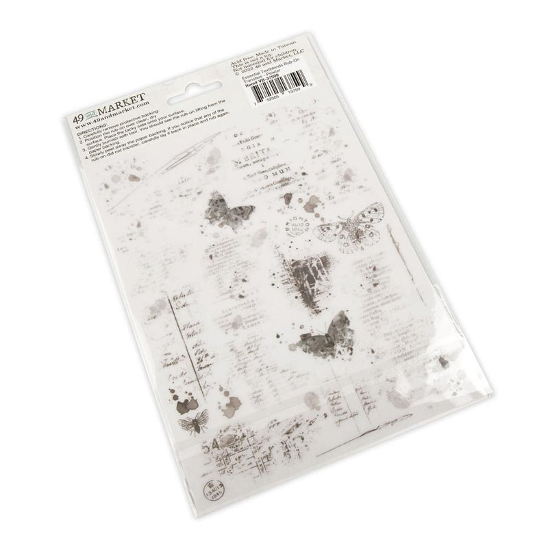 49 And Market - Essential Textblends Rub-Ons - Pewter