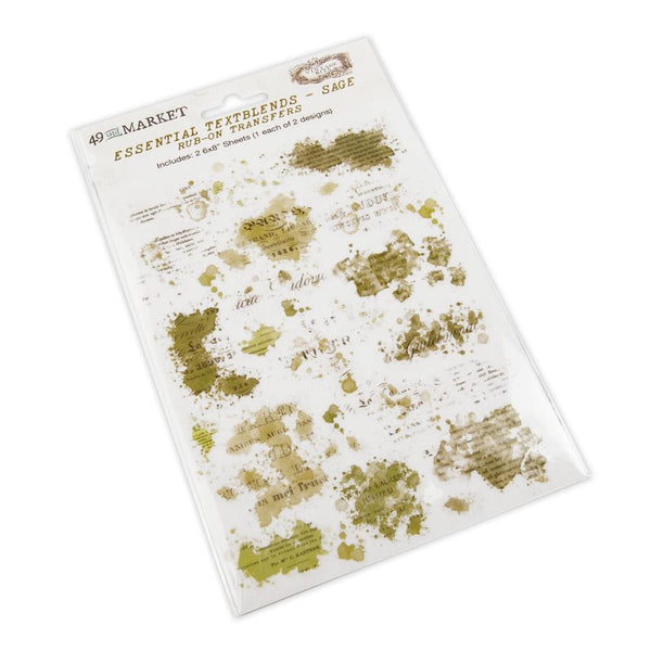49 And Market - Essential Textblends Rub-Ons - Sage
