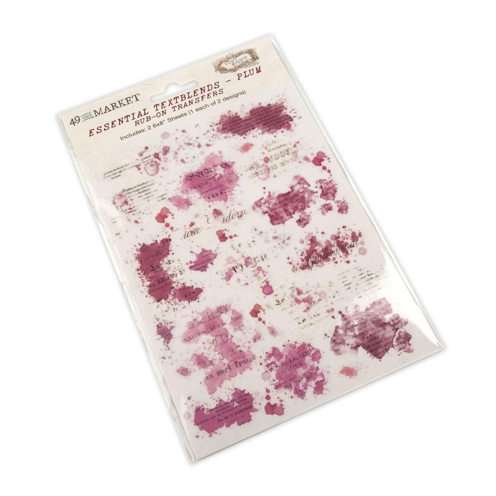 49 And Market - Essential Textblends Rub-Ons - Plum
