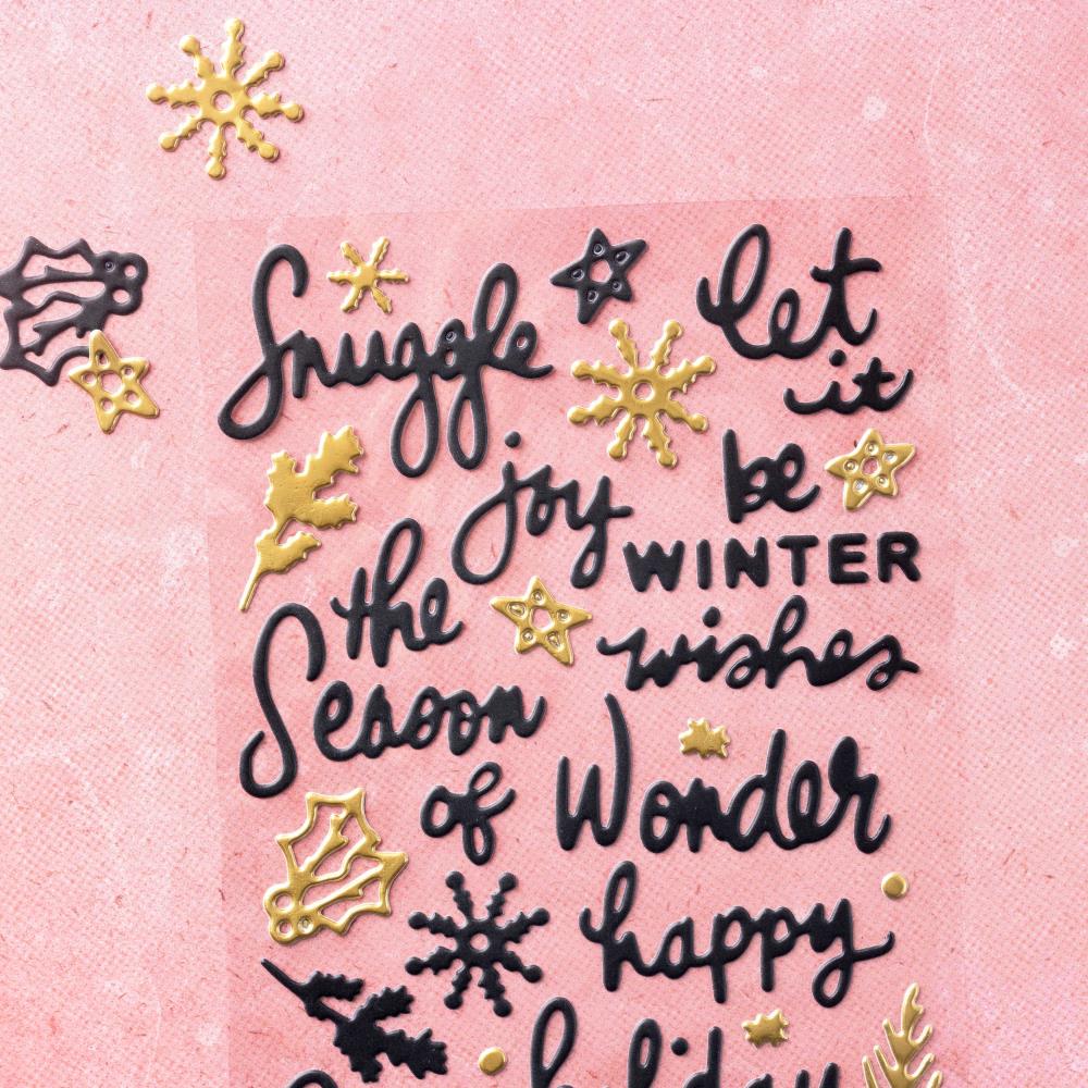 Vicki Boutin - Evergreen & Holly - Thickers Stickers - Joyful Phrase