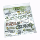 49 And Market - Vintage Artistry Countryside - Rub-Ons 12"X12" - Sentiments