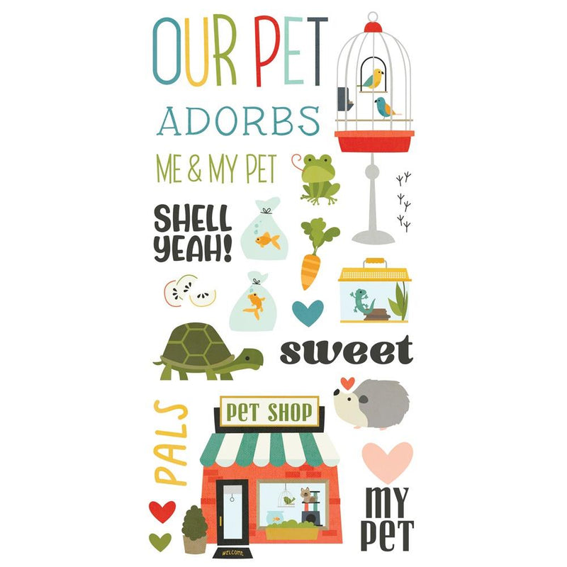 Simple Stories - Pet Shoppe - Foam Stickers