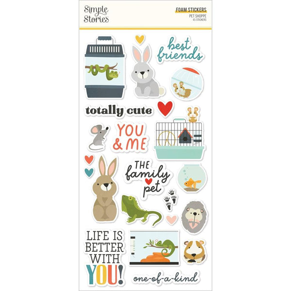 Simple Stories - Pet Shoppe - Foam Stickers