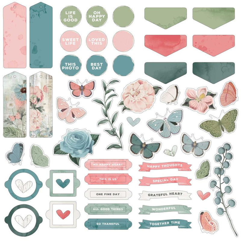 49 And Market - Vintage Artistry Tranquility - Chipboard Set