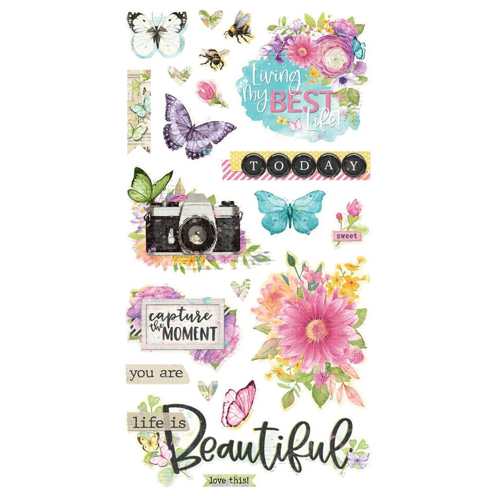 Simple Stories - Simple Vintage Life In Bloom - Chipboard Stickers 6"X12"
