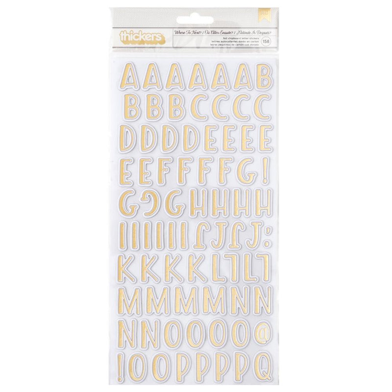 Vicki Boutin - Where To Next - Thickers Stickers - Alpha With Gold Foil