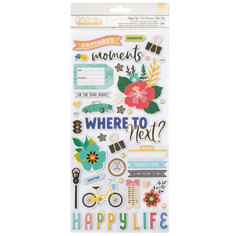 Vicki Boutin - Where To Next - Thickers Stickers - Happy Life Phrase