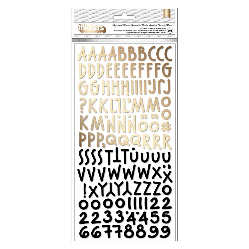 Vicki Boutin - Peppermint Kisses - Thickers Stickers - Alpha With Gold Foil