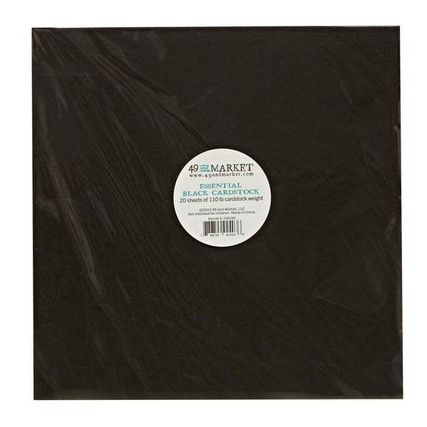 49 And Market - Essential Cardstock 12"X12" - Single Sheet - Black