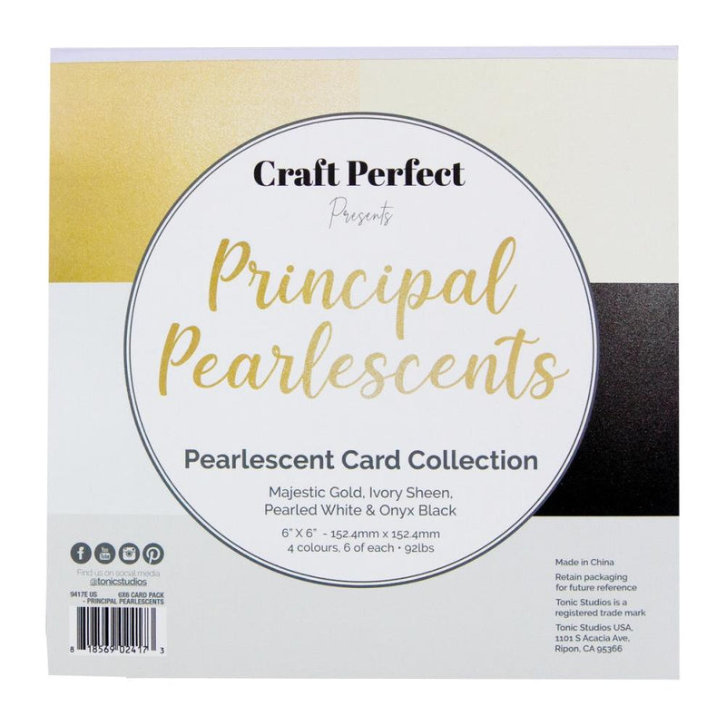 Craft Perfect - Pearlescent Cardstock 6"X6" - Principal Pearlescents