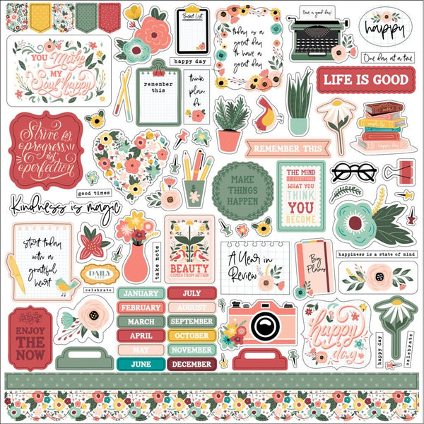 Echo Park - Year In Review - Elements Cardstock Stickers 12"X12"