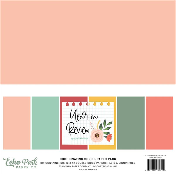 Echo Park - Year In Review - Solids Collection Kit 12"X12"