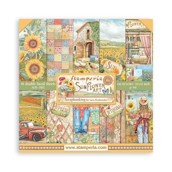 Stamperia - Sunflower Art - Double-Sided Paper Pad 12"X12" 10/Pkg