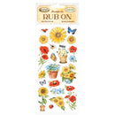 Stamperia - Sunflower Art - Rub-On 4"X8.5" - Poppies