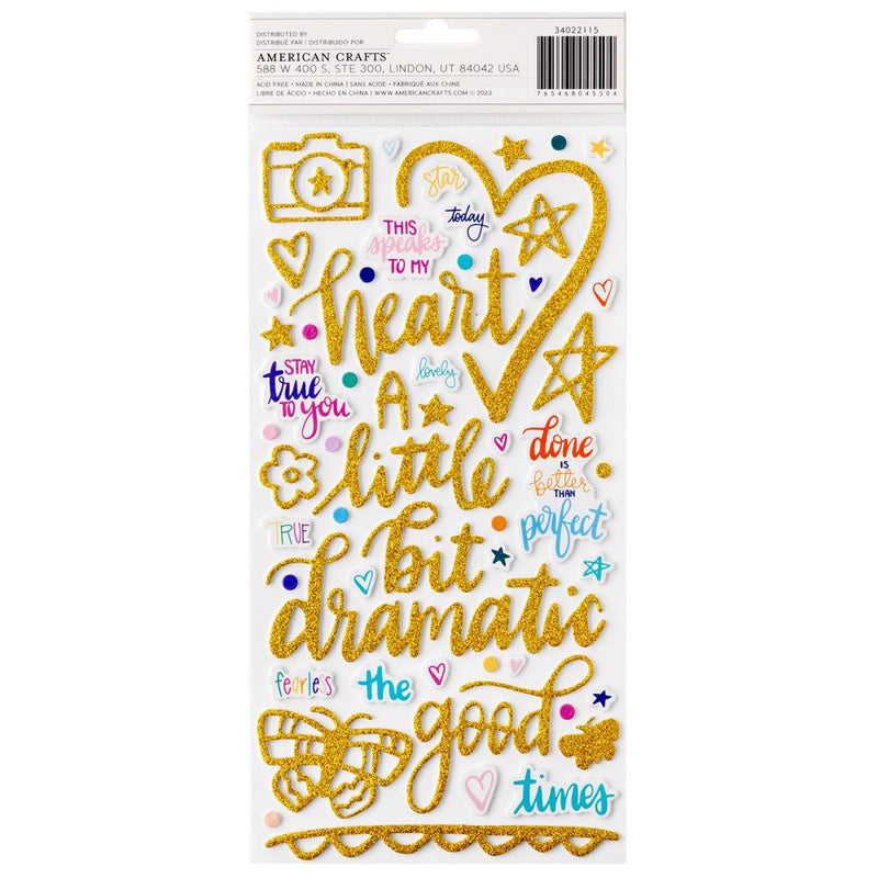 Shimelle - Main Character Energy - Thickers Stickers - Phrase Gold Glitter