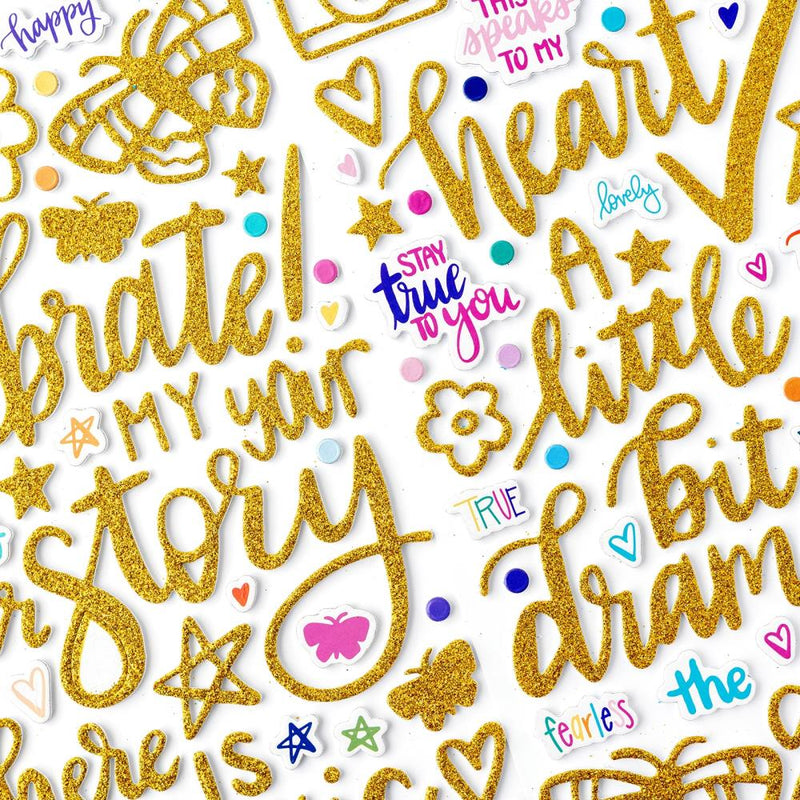 Shimelle - Main Character Energy - Thickers Stickers - Phrase Gold Glitter