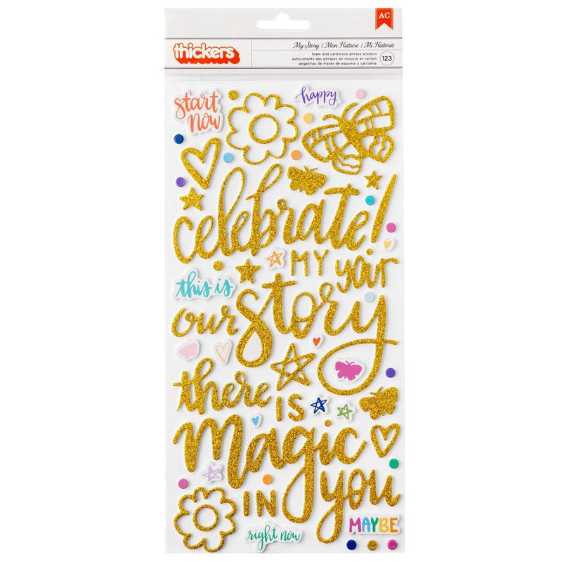 Shimelle - Main Character Energy - Thickers Stickers - Phrase Gold Glitter