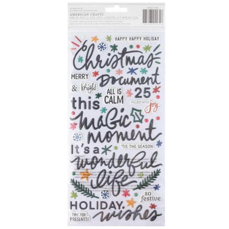Vicki Boutin - Peppermint Kisses - Thickers Stickers - Ho Ho Ho Phrase - Puffy