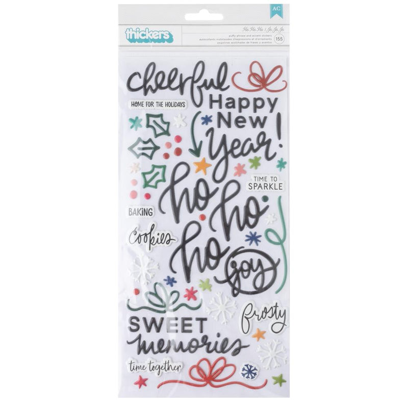 Vicki Boutin - Peppermint Kisses - Thickers Stickers - Ho Ho Ho Phrase - Puffy