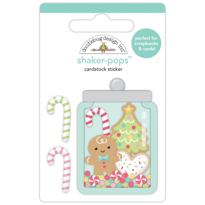 Doodlebug - Gingerbread Kisses - Shaker-Pops 3D Stickers - Holiday Treats